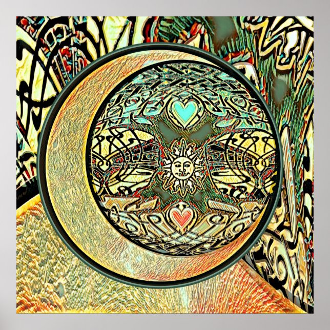 Sun, Moon, Yin Yang, Tree of Life Poster (Front)