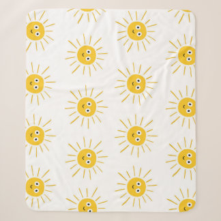 Sun motifs: vintage sketchy seamless. sherpa blanket
