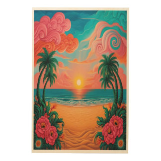 Sun Nascent Wooden frame Wood Wall Art