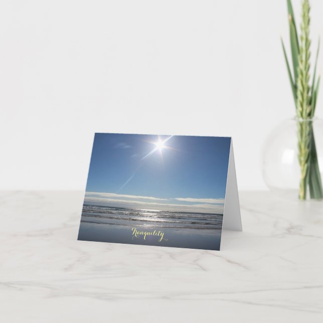 Sun ocean waves Tranquility Note Card (Front)