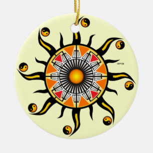 Sun of A Basket Ceramic Ornament