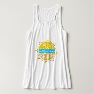 Sun of a Beach Funny Cute Pun Summer Seaside Tank Top