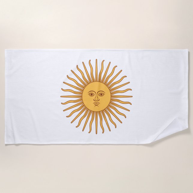 Sun of May (Argentinian Sun) Beach Towel (Front)