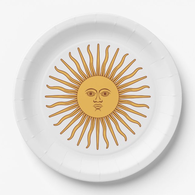 Sun of May (Argentinian Sun) Paper Plates (Front)