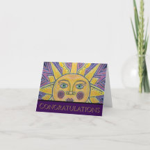 Sun on a Snowy Day Folded Greeting Card