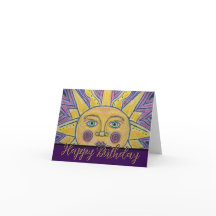 Sun on a Snowy Day Folded Greeting Card