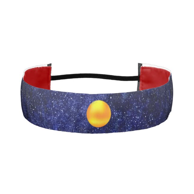Sun on blue galaxy  athletic headband (Front)