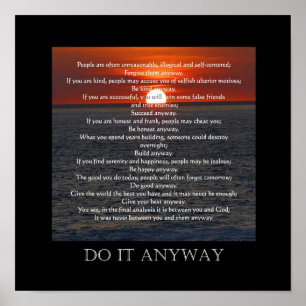 Sun on Ocean Bottom "Do It Anyway" Poster