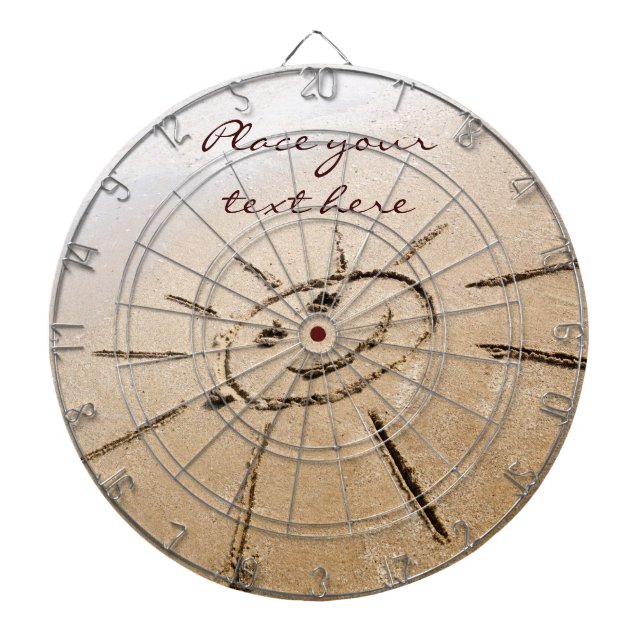 Sun On The Beach Dartboard With Darts (Front)
