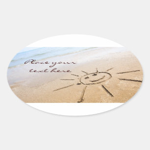 Sun On The Beach Oval Sticker