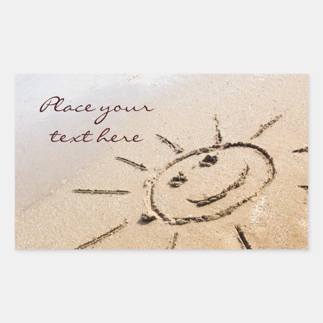 Sun On The Beach Rectangular Sticker (Front)