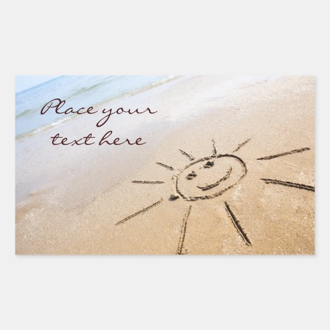 Sun On The Beach Rectangular Sticker (Front)