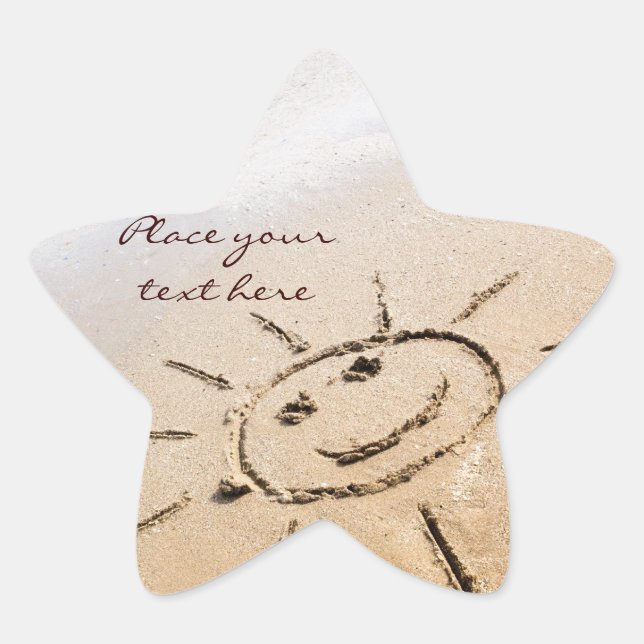 Sun On The Beach Star Sticker (Front)