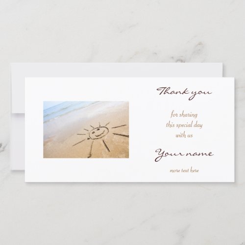 Sun On The Beach Thank You Card