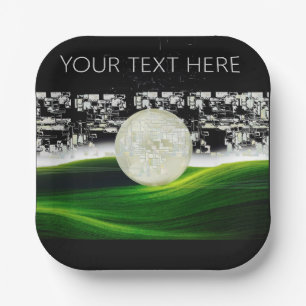 SUN ON THE MOON PAPER PLATES