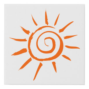 Sun Orange Faux Canvas Print