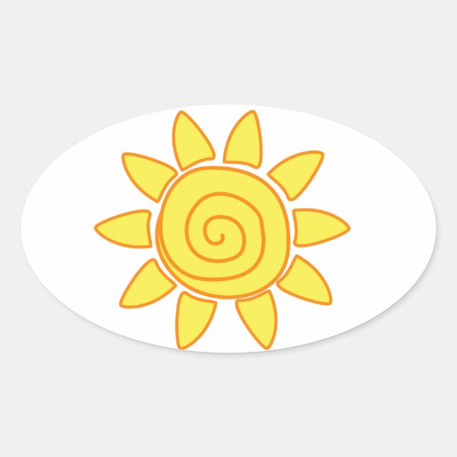 sun oval sticker (Front)