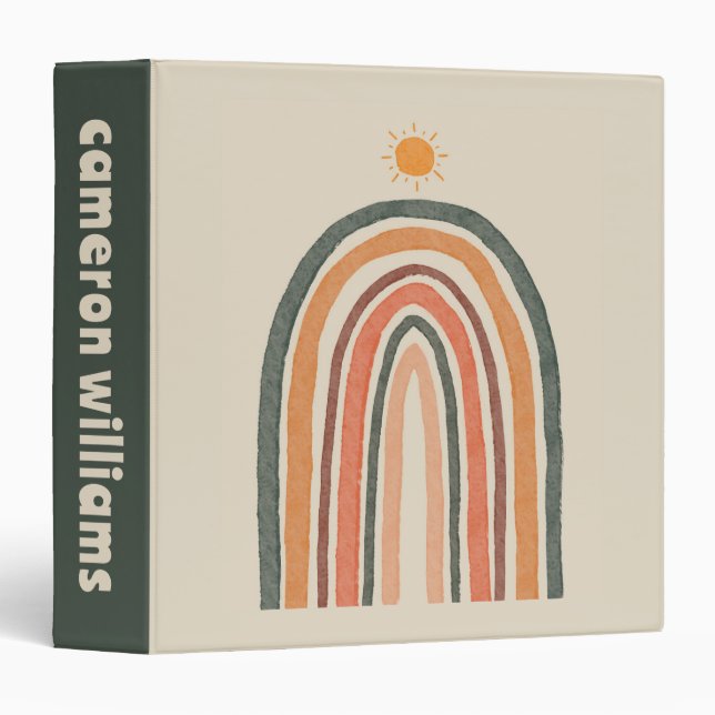Sun Over A Rainbow 3 Ring Binder (Front/Spine)