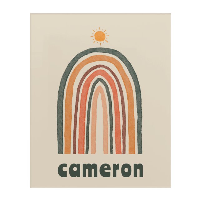 Sun Over A Rainbow Acrylic Print (Front)