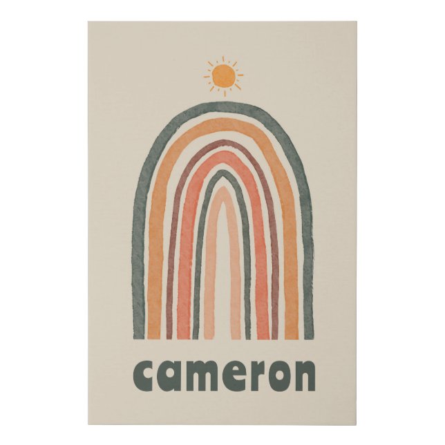 Sun Over A Rainbow Faux Canvas Print (Front)