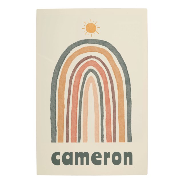 Sun Over A Rainbow Metal Print (Front)