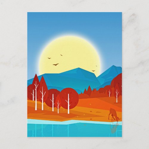Sun over Blue Mountain with Deer Lake Postcard