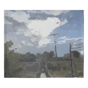 Sun Over Bridge King Duvet Cover