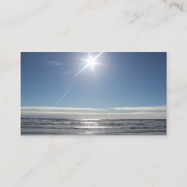 Sun Over Ocean Beach Landscape Business Card (Front)