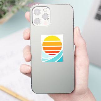 Sun Over Ocean Waves, Modern Sticker