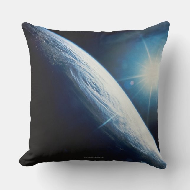 Sun over the Earth Throw Pillow (Front)
