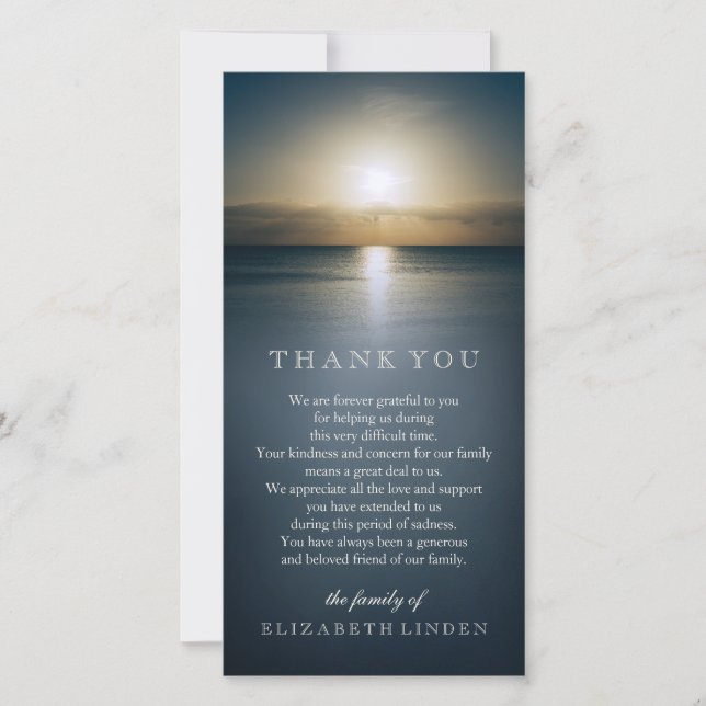Sun Over the Ocean | Sympathy Thank You (Front)