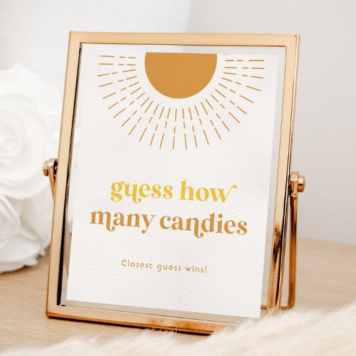 Sun Party Game Sign  Guess the Candies