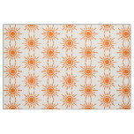 Sun Pattern 02 - Orange on White Fabric