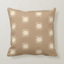 Sun Pattern Boho Nursery Decor Gender Neutral Throw Pillow