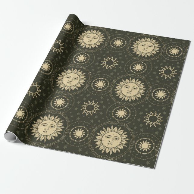 Sun Pattern Wrapping Paper (Unrolled)