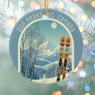 Sun Peaks BC Canada ski souvenir Ceramic Ornament
