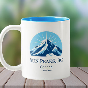 Sun Peaks British Columbia Canada ski souvenir Two-Tone Coffee Mug
