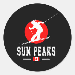 Sun Peaks Canada Ski Resort Rocky Mountains Canadi Classic Round Sticker