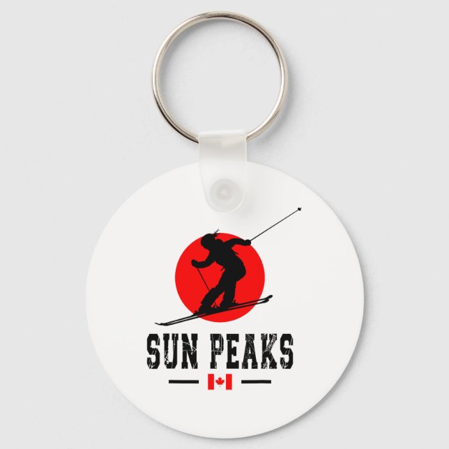 Sun Peaks Canada Ski Resort Rocky Mountains Canadi Keychain (Front)