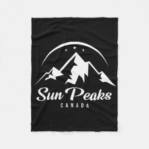 Sun Peaks Canada Ski Resort Skiing Snowboarding  Fleece Blanket