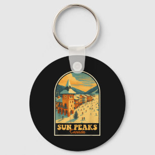 Sun Peaks Canada Vintage Design Retro Ski Village  Keychain