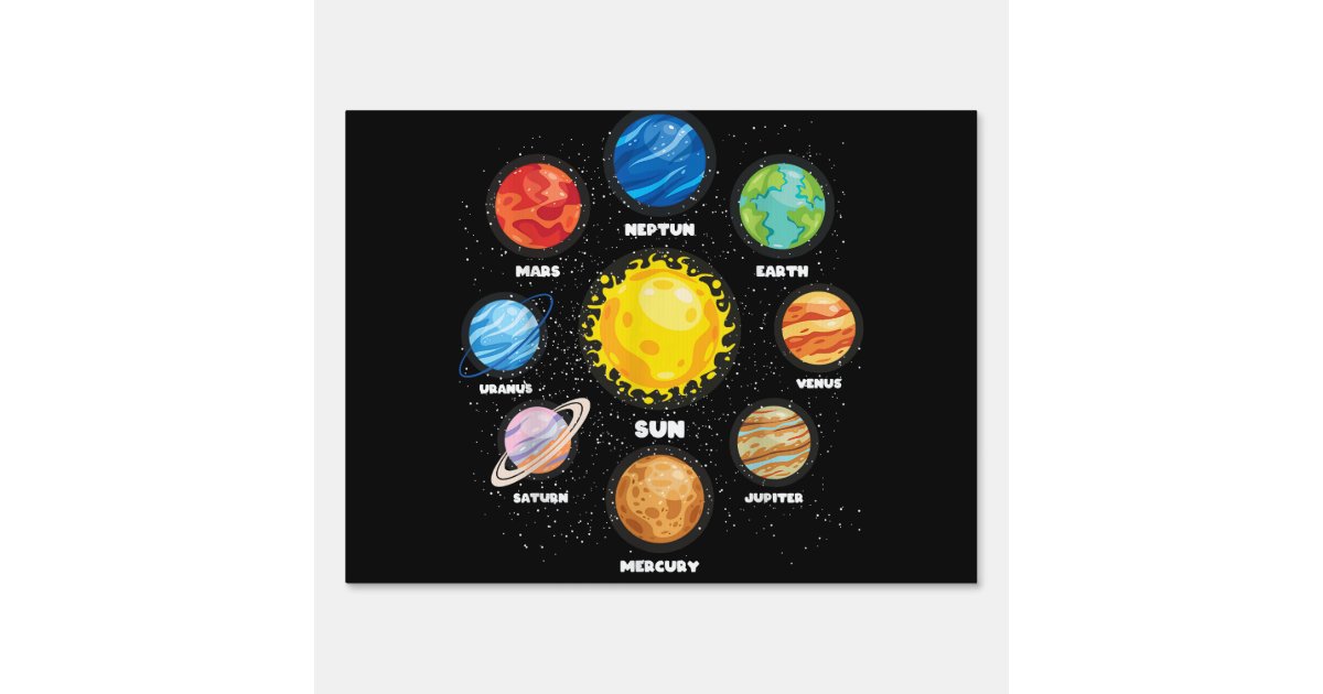 Sun Planets Outer Space Scientist Astronaut Space Sign | Zazzle