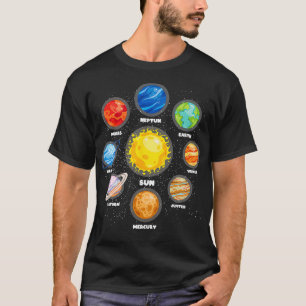Sun Planets Outer Space Scientist Astronaut Space T-Shirt