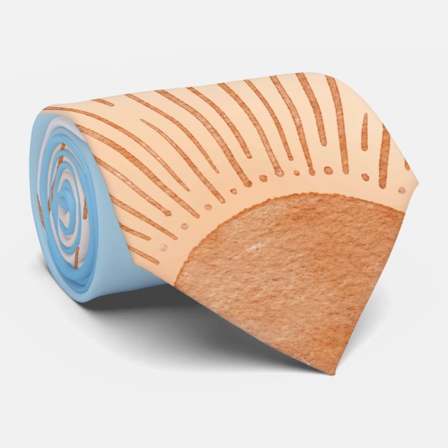 Sun Portrait Retro Custom Necktie (Rolled)