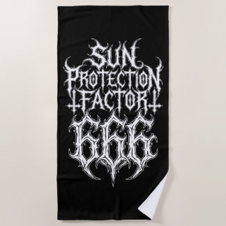 Sun Protection Factor 666 Metal Logo Beach Towel