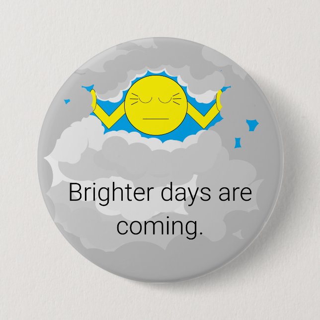 Sun Pushing Through Storm Clouds: Button (Front)