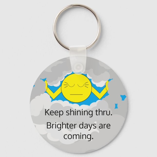 Sun Pushing Through Storm Clouds  Keychain (Front)