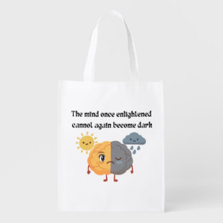 Sun Rain Brain Enlightened Mind Yellow Student Grocery Bag