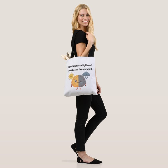 Sun Rain Brain Enlightened Mind Yellow Student Tote Bag (On Model)