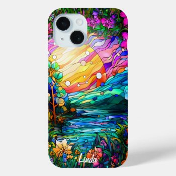 Sun Rainbow Flowers Case-mate Iphone 15 Case by AutumnRoseMDS at Zazzle